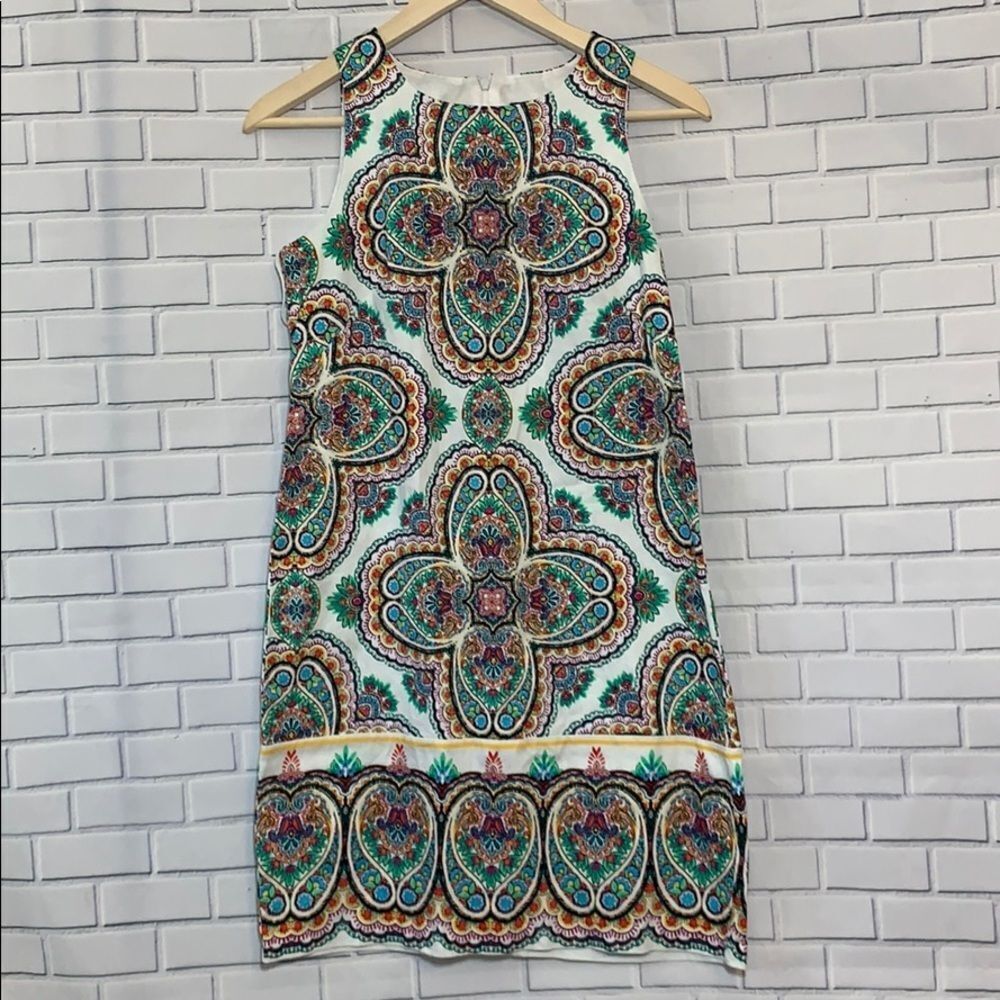 Maggy London Paisley Print Cotton Dress Si…